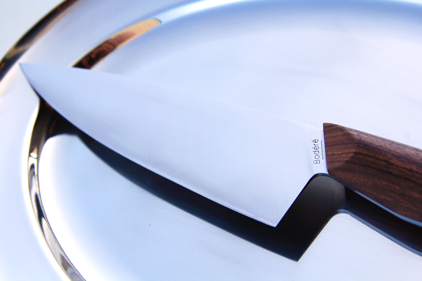 couteau chef manche noyer bois haut gamme zoom lame