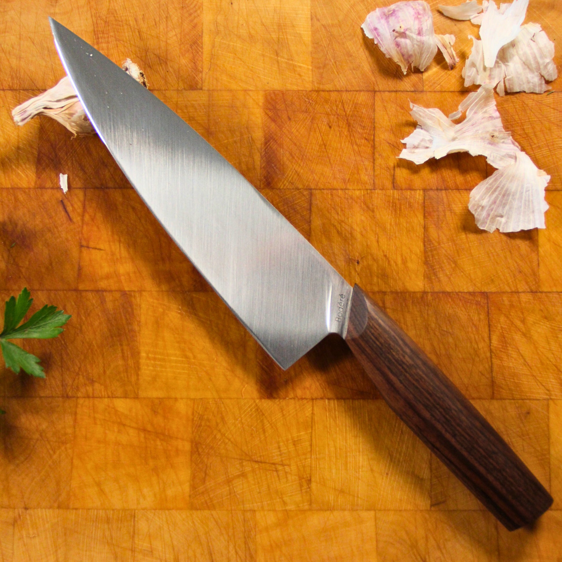 couteau chef bois noyer cuisine haut de gamme